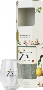 GIN ROKU 0,7L 43% + SZKLANKA AURA