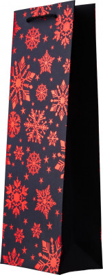 TOREBKA KOGRAF K-421 CZARNA W CZERWONE ŚNIEŻYNKI