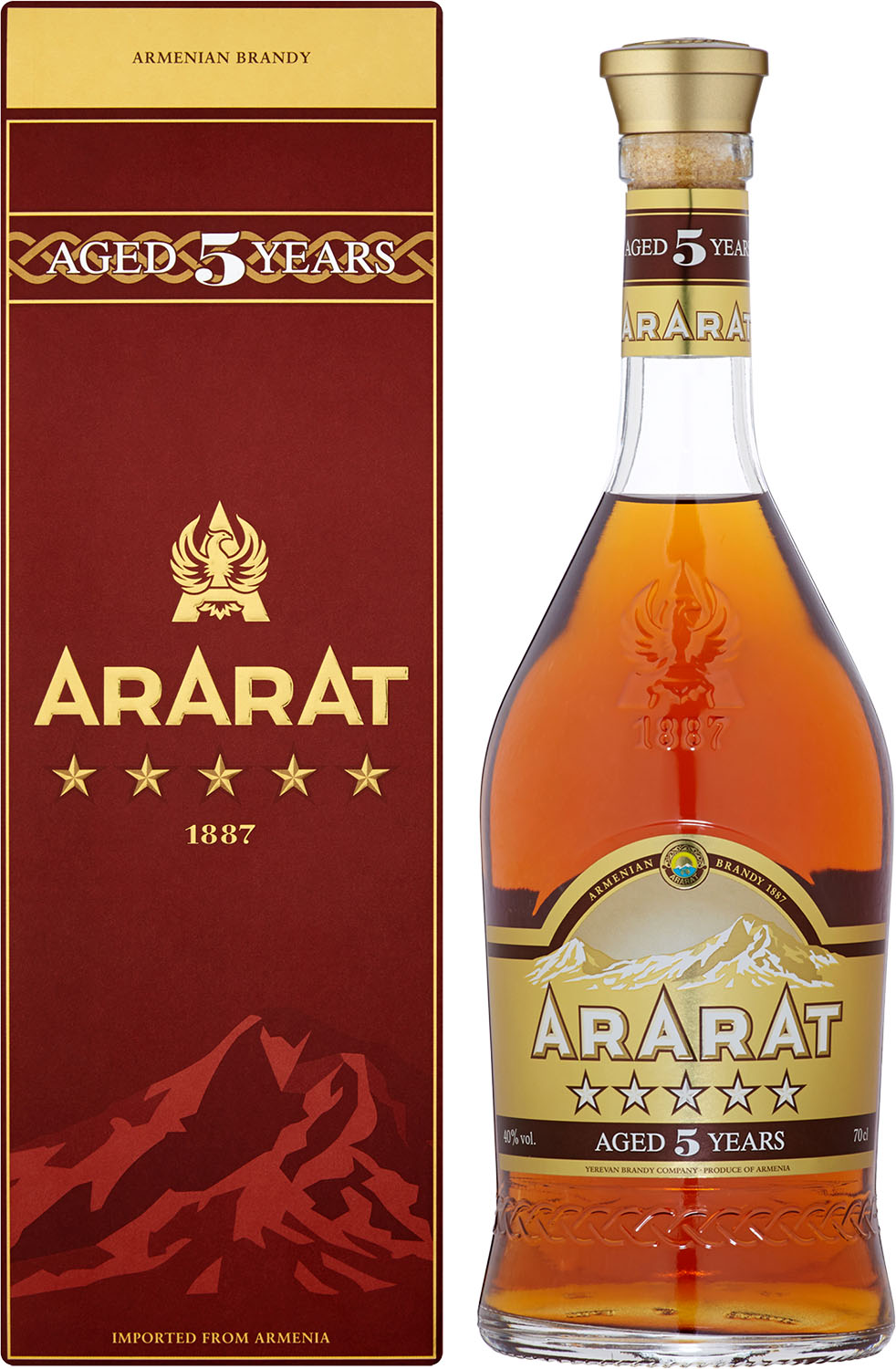 ARARAT 5 STARS 0,7L KARTONIK M&P Alkohole Wina Cygara