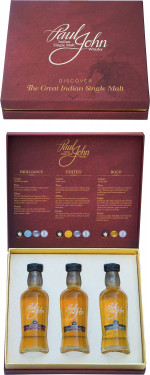 Paul John Single Malt 3 x Miniaturka Nirvana Brilliance Bold