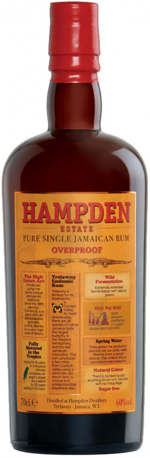 HAMPDEN EST OVERPROOF JAMAICAN RUM 60% 0,7